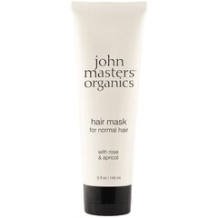 Juuksemask normaalsetele juustele koos rooside ja aprikoosidega John Masters Organics, 148 ml цена и информация | Маски, масла, сыворотки | kaup24.ee