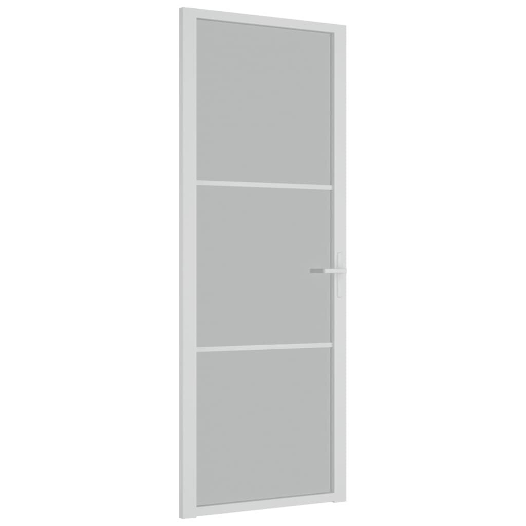 vidaXL siseuks, 76 x 201,5 cm cm, valge, matt klaas ja alumiinium hind ja info | Siseuksed | kaup24.ee