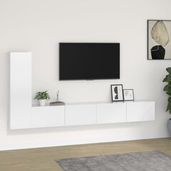 vidaXL 3 -osaline telerikappide komplekt, kõrgläikega valge, tehispuit hind ja info | TV alused | kaup24.ee