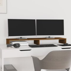 vidaXL monitorialus, meepruun, 100x27x10 cm, männipuit цена и информация | Кронштейны для монитора | kaup24.ee