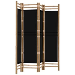 vidaXL kokkupandav 4 paneeliga ruumijagaja, 160 cm, bambus ja lõuend цена и информация | Мобильные стенки | kaup24.ee