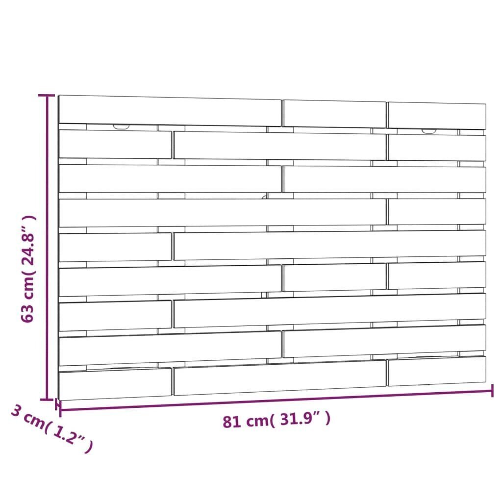 vidaXL seinale kinnitatav voodipeats, must, 81x3x63 cm, männipuit цена и информация | Voodid | kaup24.ee