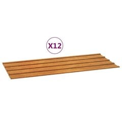 vidaXL katusepaneelid 12 tk, hall, 100 x 44 cm, ilmastikukindel teras цена и информация | Кровельные покрытия | kaup24.ee