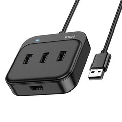 USB jaotur Hoco HB31 Easy 4-in-1 converter USB-4xUSB2.0 must цена и информация | Адаптеры и USB-hub | kaup24.ee