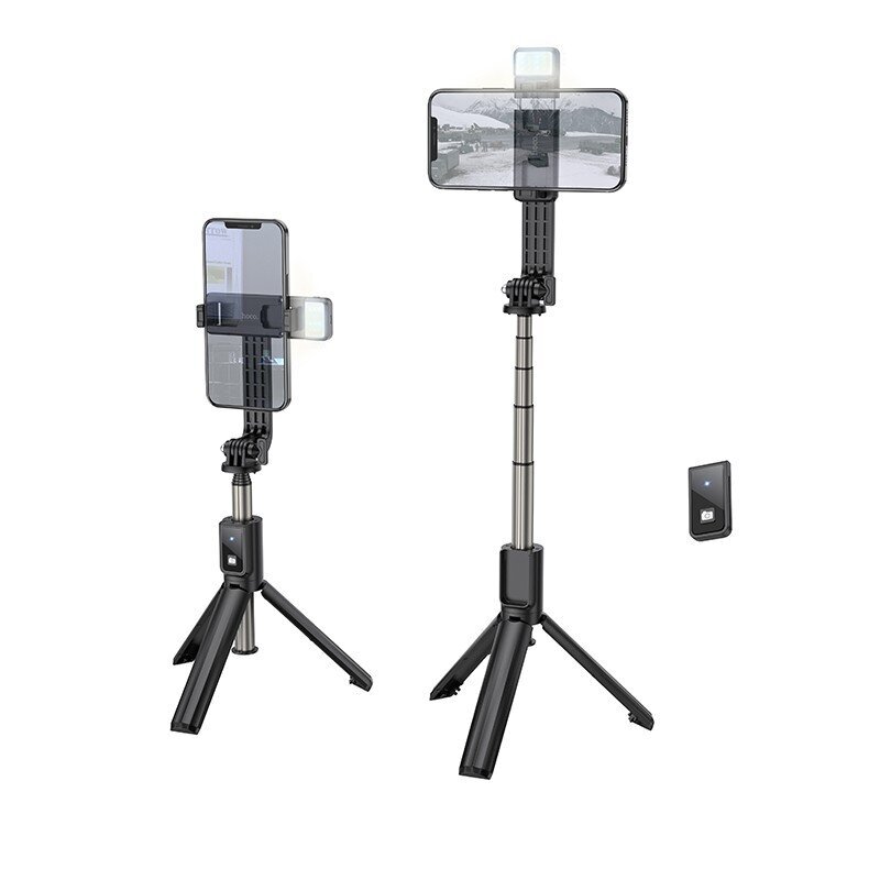 Selfipulk Hoco K15 Treasure trikojo funkcija must hind ja info | Selfie sticks | kaup24.ee