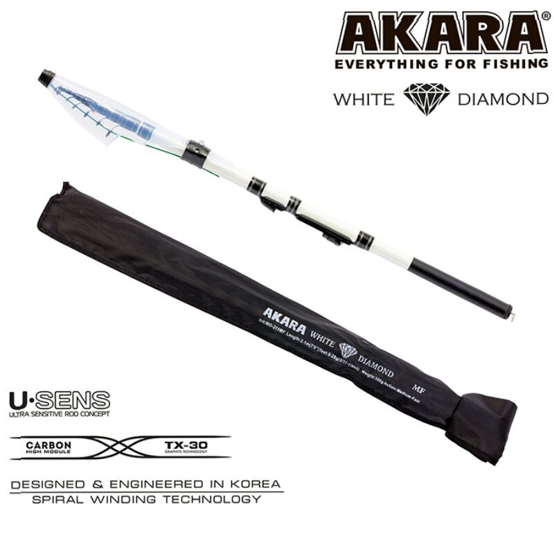 Pöörlev teleskoop AKARA White Diamond MF TX-30 240 cm hind ja info | Ridvad, ridvahoidjad | kaup24.ee