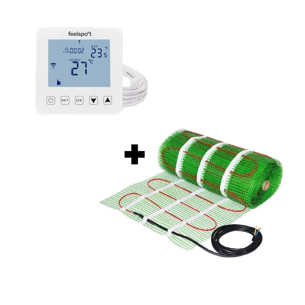 Põrandakütte võre Wellmo Mat ja programmeeritav termostaat Feelspot WTH22.16 WiFi hind ja info | Põrandaküte | kaup24.ee