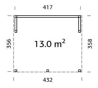 Suveköök-varjualune Novakit 13,0 m² ilma usteta ja katuseta hind ja info | Kuurid ja aiamajad | kaup24.ee