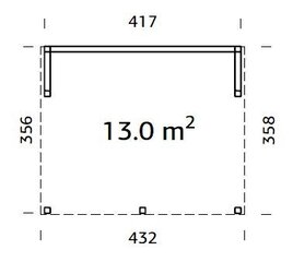 Suveköök-varjualune Novakit 13,0 m² ilma usteta ja katuseta pruuni puidukaitsega цена и информация | Садовые сараи, дровницы | kaup24.ee