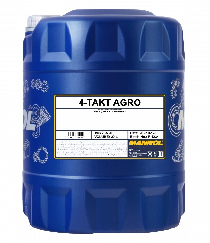 Mannol 4-Takt Agro SAE 30, 20L hind ja info | Eriotstarbelised määrdeõlid ja -vedelikud | kaup24.ee