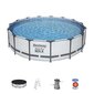 Karkassiga bassein koos filtripumbaga Bestway Steel Pro MAX, 457 x 122 cm, helehall, ümmargune hind ja info | Basseinid | kaup24.ee