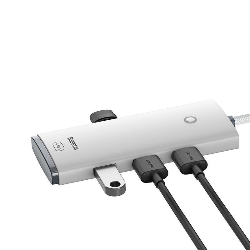 Baseus Adapter HUB – tüüp C kuni 4xUSB3.0 – 2 meetrit (WKQX030502) valge цена и информация | USB jagajad, adapterid | kaup24.ee