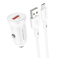 Автомобильная зарядка Borofone BZ18 Quick Charge 3.0 18W + MicroUSB черная цена и информация | Зарядные устройства для телефонов | kaup24.ee