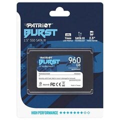 Patriot Burst 2.5 SSD SATA III 960GB цена и информация | Внутренние жёсткие диски (HDD, SSD, Hybrid) | kaup24.ee