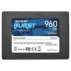 Patriot Burst 2.5 SSD SATA III 960GB hind ja info | Sisemised kõvakettad (HDD, SSD, Hybrid) | kaup24.ee