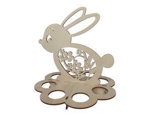 Lilledekooriga puidust munahoidja “Easter Bunny” hind ja info | Peokaunistused | kaup24.ee
