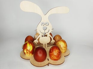 Деревянная подставка для яиц “Пасхальный кролик с бабочкой” цена и информация | Гудки для вечеринки Clown Face (4шт.) | kaup24.ee