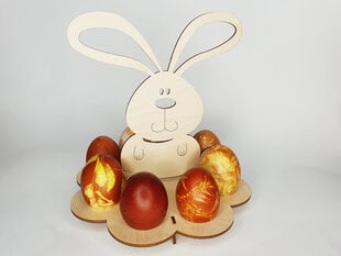 Подставка для яиц из дерева “Пасхальный зайчик” цена и информация | Праздничные декорации | kaup24.ee