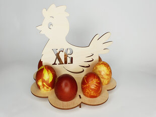 Puidust munade alus lihavõttepühadeks “Kana XB” hind ja info | Peokaunistused | kaup24.ee