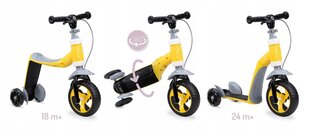 Laste tõukeratas MoMi Elios Led Rider 2 in 1, kollane цена и информация | Трехколесные велосипеды | kaup24.ee