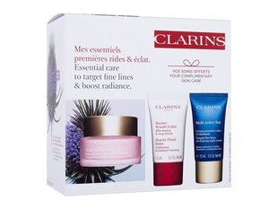 Näonahahoolduskomplekt Clarins: päevakreem Multi-Active, 50 ml + öökreem Multi-Active, 15 ml + näopalsam Beauty Flash, 15 ml цена и информация | Кремы для лица | kaup24.ee