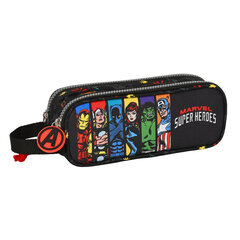 Двойной пенал The Avengers Super heroes, чёрный, 21 x 8 x 6 см цена и информация | Пеналы | kaup24.ee