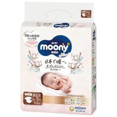 Jaapani mähkmed Moony Natural NB, 0-5 kg, 62 tk hind ja info | Mähkmed | kaup24.ee