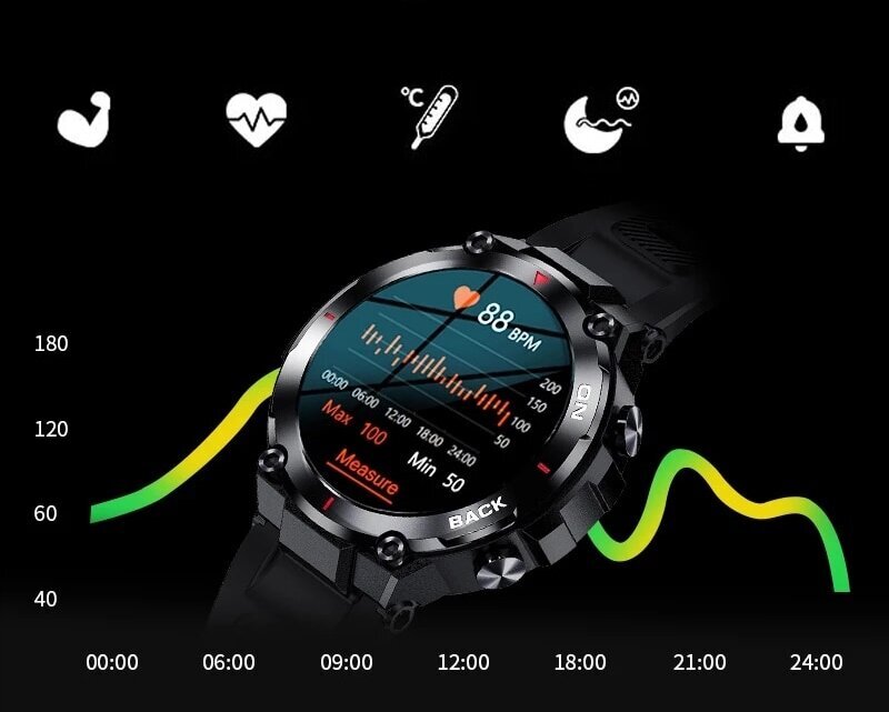 BlueQ K37 Black hind ja info | Nutikellad (smartwatch) | kaup24.ee