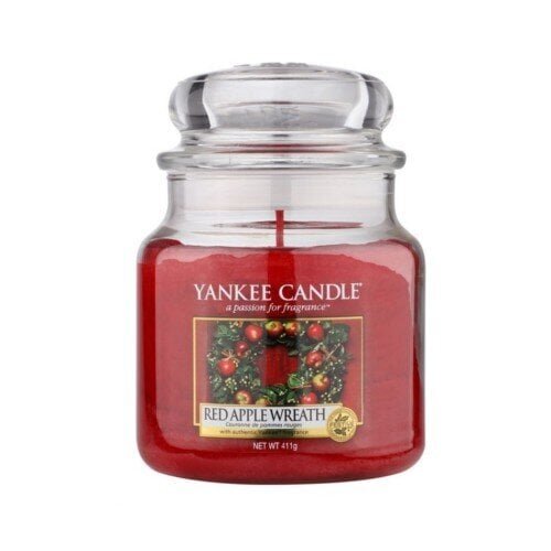 Yankee Candle Lõhnav küünal, punane, õunapärg 411 g hind ja info | Küünlad, küünlajalad | kaup24.ee