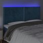 vidaXL LED-voodipeats, tumesinine, 200x5x118/128 cm, samet цена и информация | Voodid | kaup24.ee