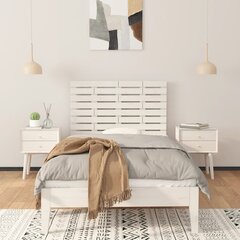 vidaXL seinale kinnitatav voodipeats, valge, 96x3x63 cm, männipuit hind ja info | Voodid | kaup24.ee