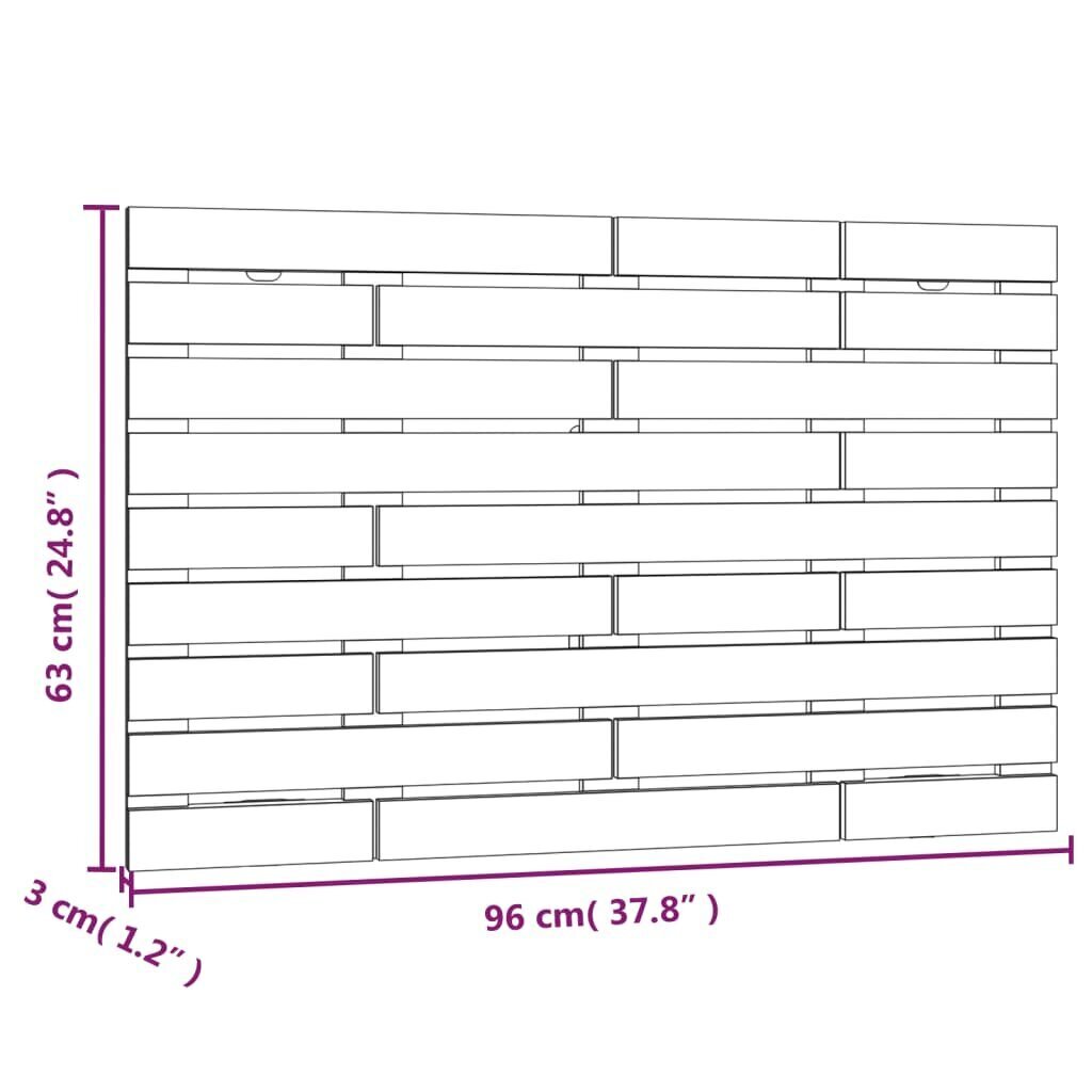 vidaXL seinale kinnitatav voodipeats, valge, 96x3x63 cm, männipuit цена и информация | Voodid | kaup24.ee