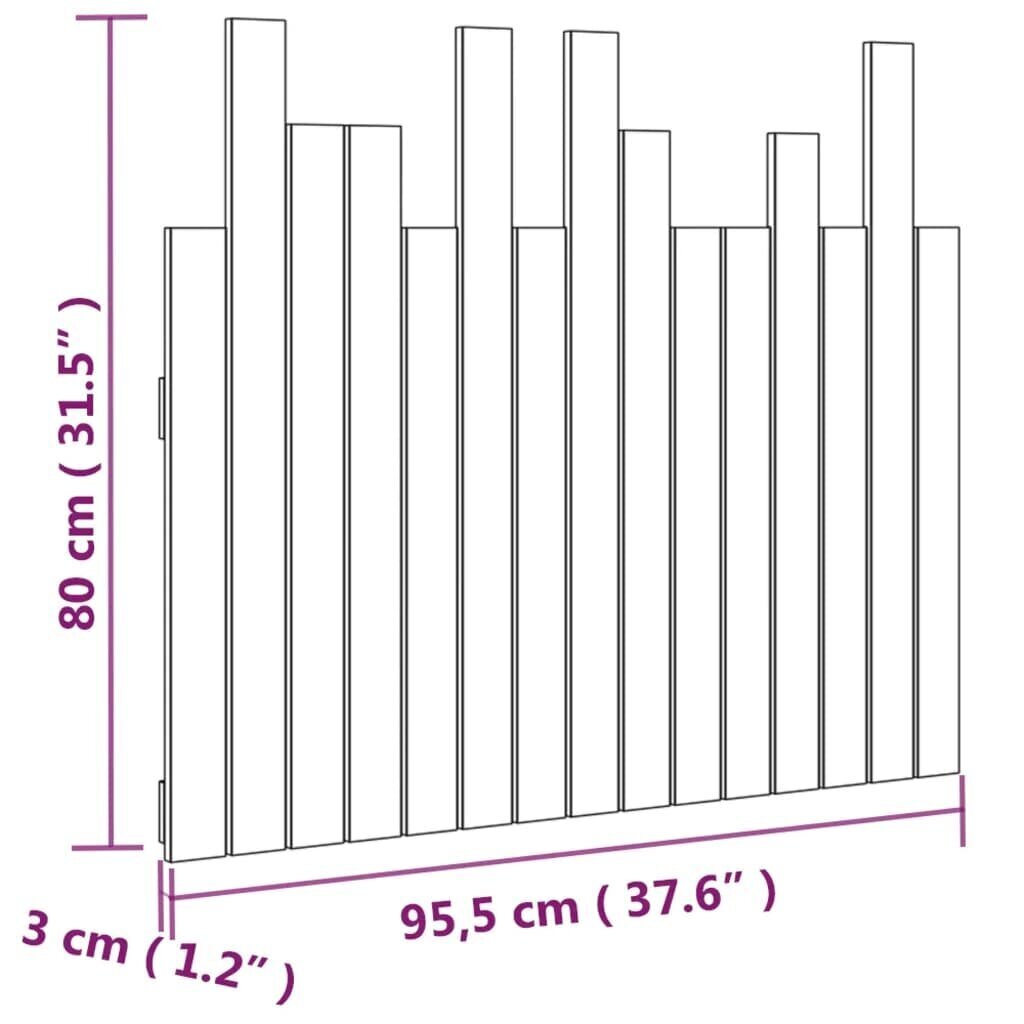 vidaXL seinale kinnitatav voodipeats, 95,5x3x80 cm, männipuit hind ja info | Voodid | kaup24.ee