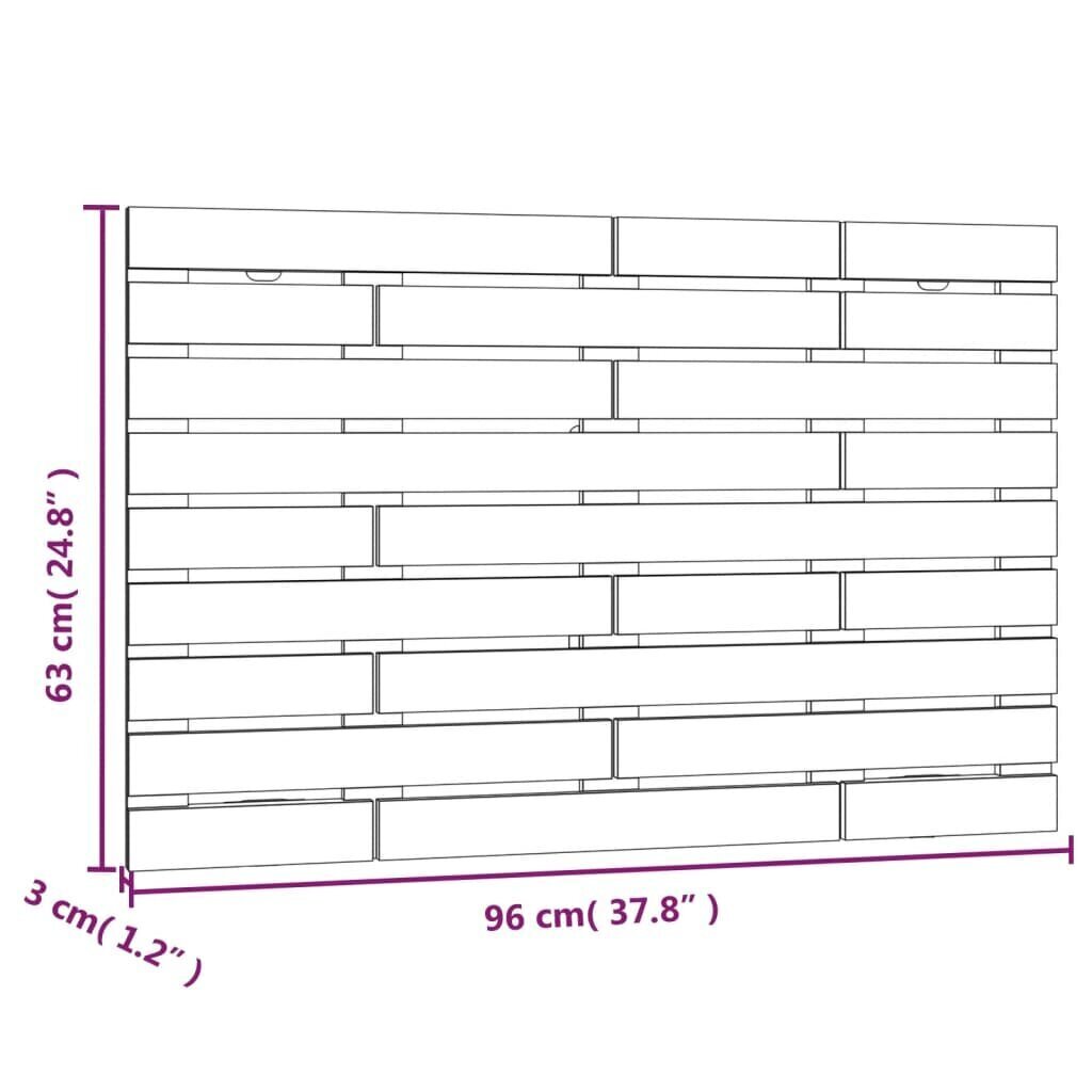 vidaXL seinale kinnitatav voodipeats, 96x3x63 cm, männipuit цена и информация | Voodid | kaup24.ee