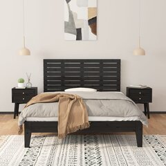 vidaXL seinale kinnitatav voodipeats, must, 156x3x63 cm, männipuit цена и информация | Кровати | kaup24.ee