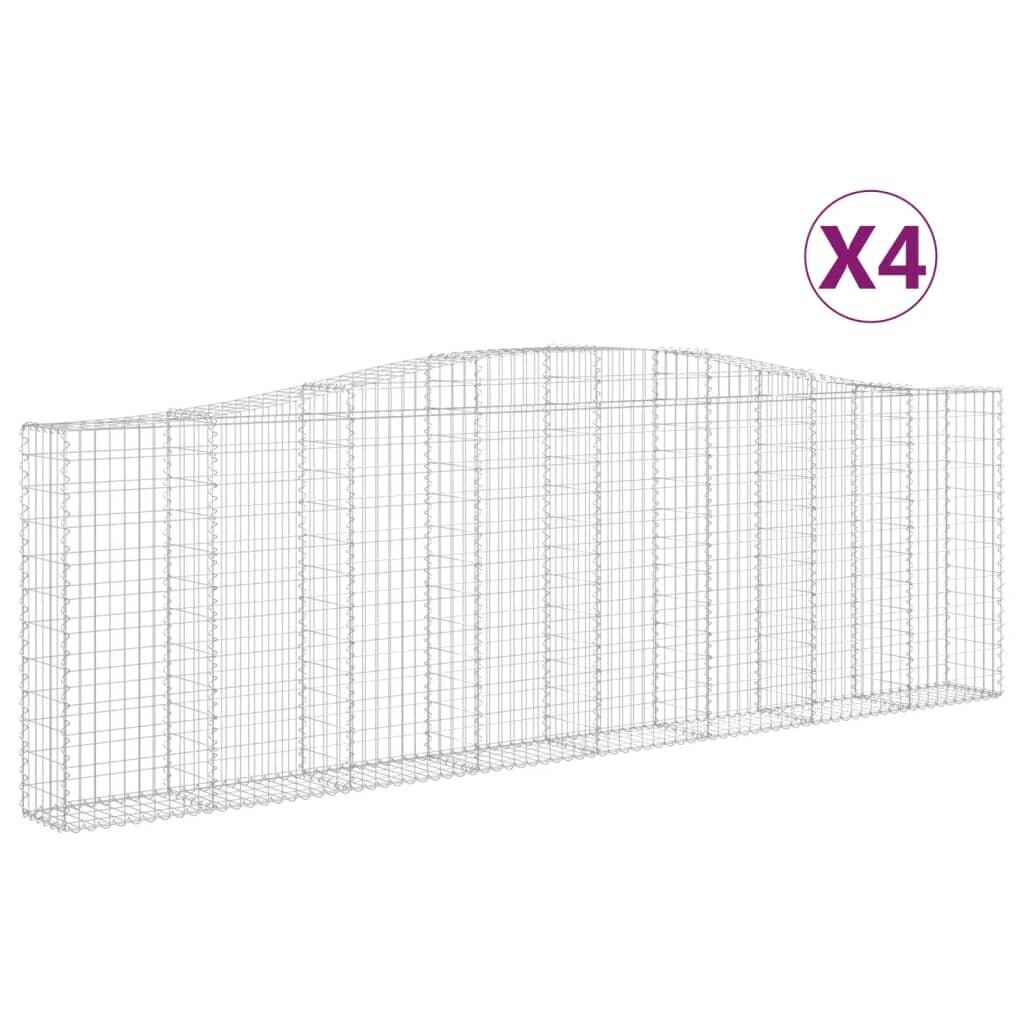 vidaXL kaarekujulised gabioonkorvid 4 tk, 400x30x120/140 cm, raud hind ja info | Lillekastid | kaup24.ee