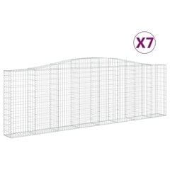 vidaXL kaarekujulised gabioonkorvid 7 tk, 400x30x120/140 cm, raud цена и информация | Ящики для цветов | kaup24.ee