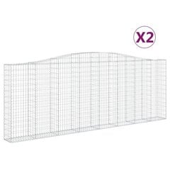 vidaXL kaarekujulised gabioonkorvid 2 tk, 400x30x140/160 cm, raud цена и информация | Ящики для цветов | kaup24.ee