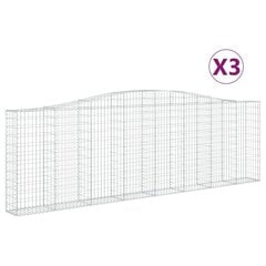vidaXL kaarekujulised gabioonkorvid 3 tk, 400x30x120/140 cm, raud hind ja info | Lillekastid | kaup24.ee