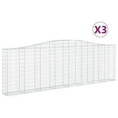 vidaXL kaarekujulised gabioonkorvid 3 tk, 400x30x120/140 cm, raud цена и информация | Ящики для цветов | kaup24.ee