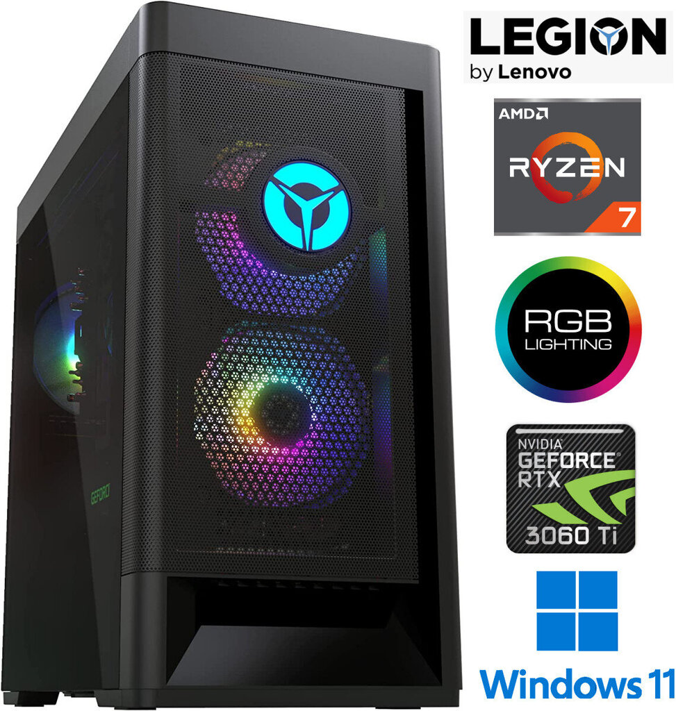 Legion T5 MT Ryzen 7 5800 32GB 1TB SSD 1TB HDD RTX 3060 Windows 10 цена и информация | Lauaarvutid | kaup24.ee