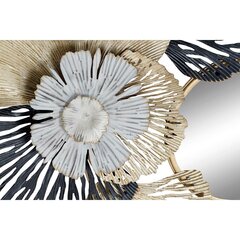 Настенное зеркало DKD Home Decor Стеклянный Чёрный Позолоченный Металл Белый Лист растения (74 x 6 x 75 cm) цена и информация | Подвесные зеркала | kaup24.ee