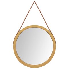 vidaXL seinapeegel nööriga, kuldne, Ø 35 cm цена и информация | Подвесные зеркала | kaup24.ee