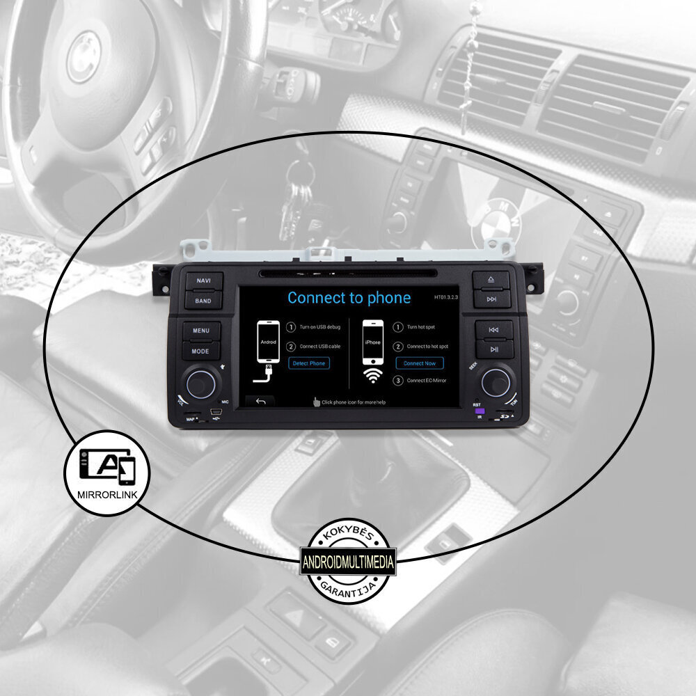 Bmw 3 E46 1998-06 Android Multimedia Org. Imitatsioon цена и информация | Autoraadiod, multimeedia | kaup24.ee