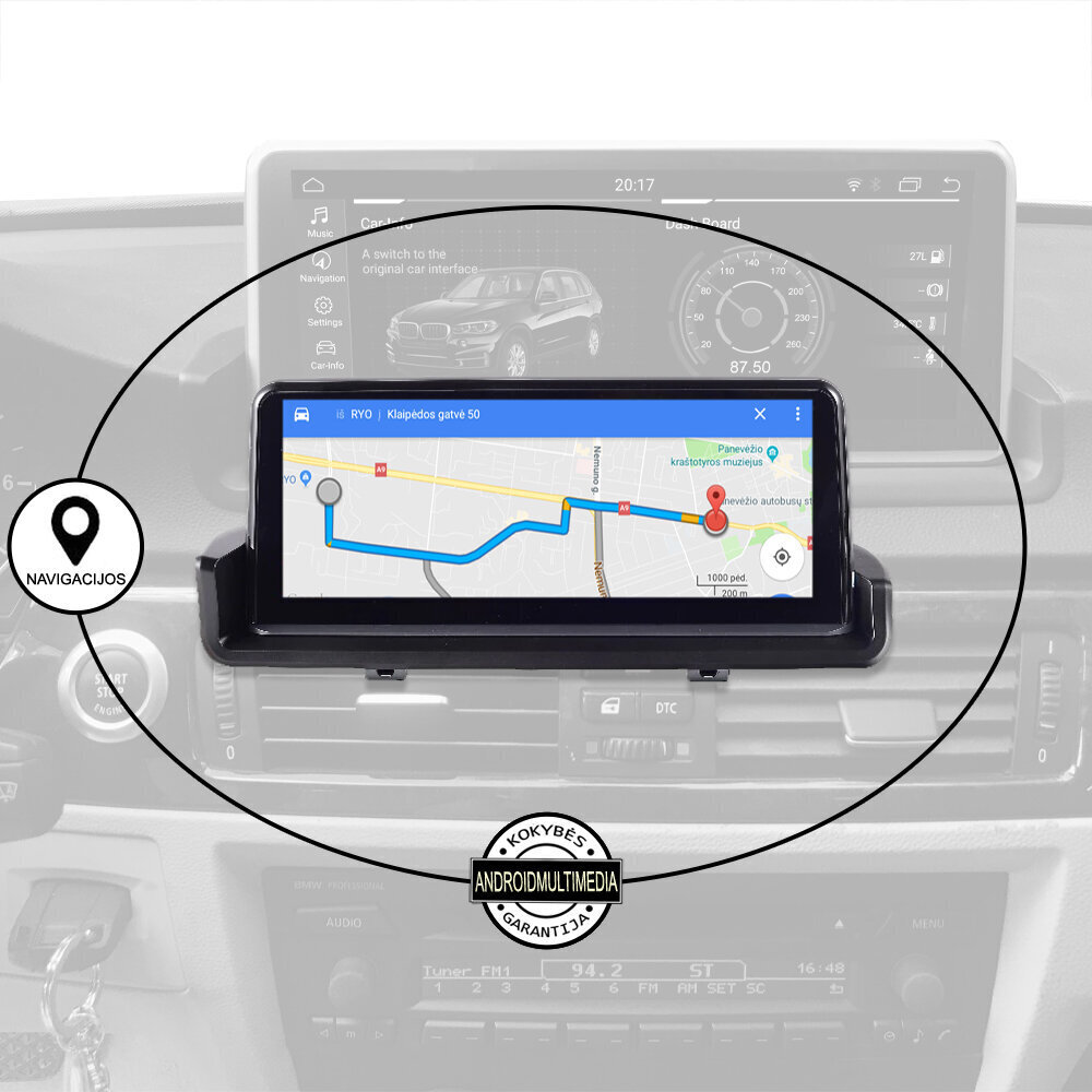 BMW 3 E90, E91 2004-13 Androidi Tahvelarvuti Multimeedia hind ja info | Autoraadiod, multimeedia | kaup24.ee