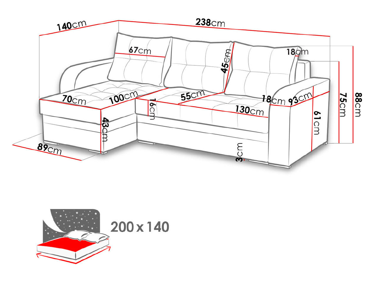 Nurgadiivanvoodi LIZBONA-Malmo 08 + Eko pik romb 1116/60 (ökonahk) hind ja info | Diivanid ja diivanvoodid | kaup24.ee