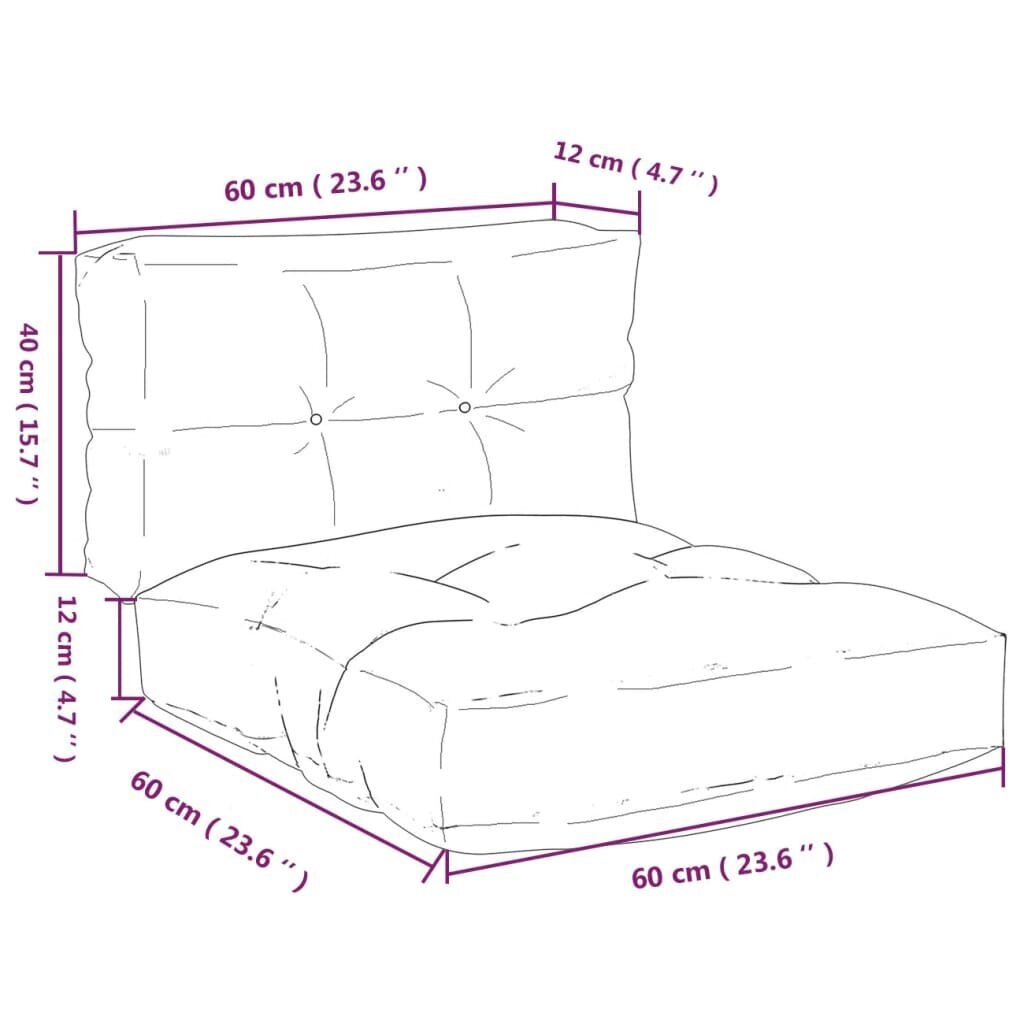 vidaXL euroalustest diivani istmepadjad 2 tk, mitmevärviline, kangas hind ja info | Toolipadjad ja -katted | kaup24.ee