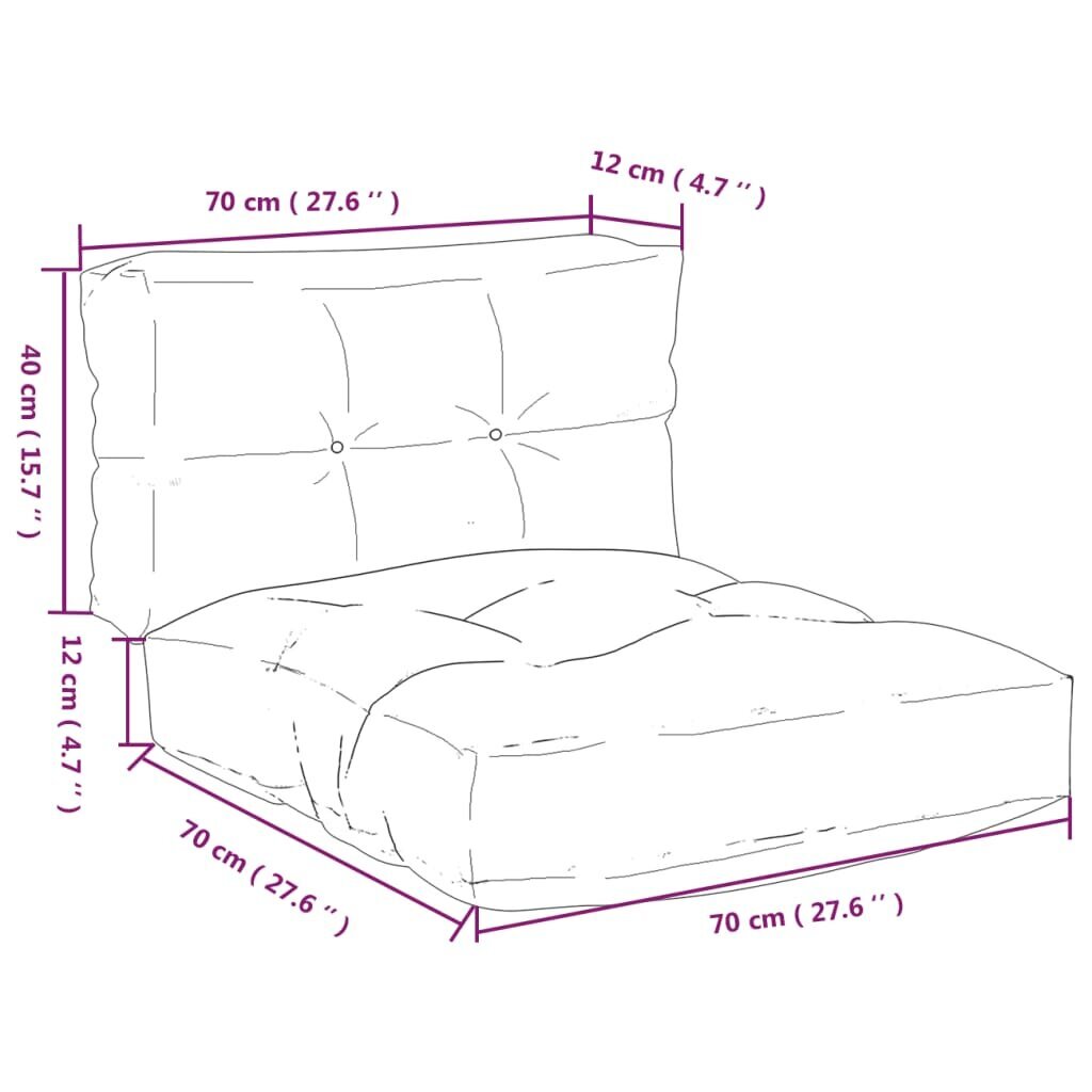vidaXL euroalustest diivani istmepadjad 2 tk, mitmevärviline, kangas hind ja info | Toolipadjad ja -katted | kaup24.ee