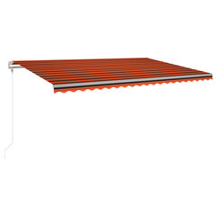 vidaXL automaatne varikatus, LED ja tuuleandur, 500x350 cm oranž/pruun цена и информация | Зонты, маркизы, стойки | kaup24.ee