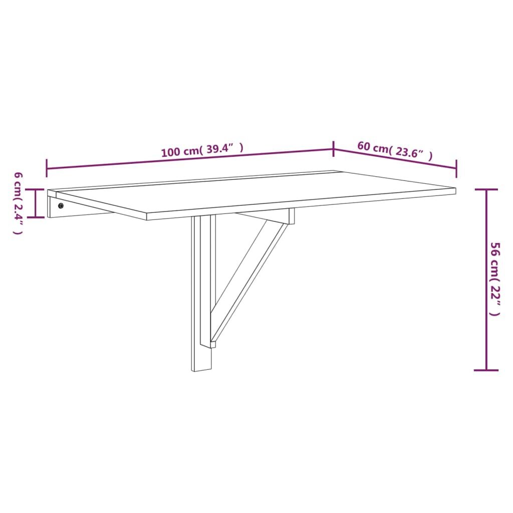 vidaXL kokkupandav seinalaud, betoonhall, 100x60x56 cm tehispuit hind ja info | Aialauad | kaup24.ee